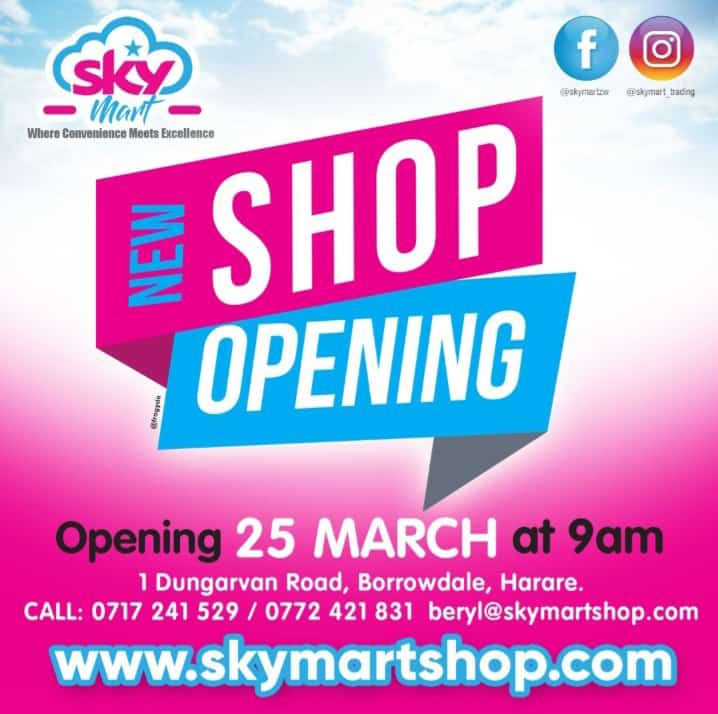 TofaraOnline Founder Tofara Chokera cuts the ribbon for the new Skymart Shop